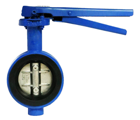 Diagram showing how a manual butterfly valve works with a quarter-turn disc
